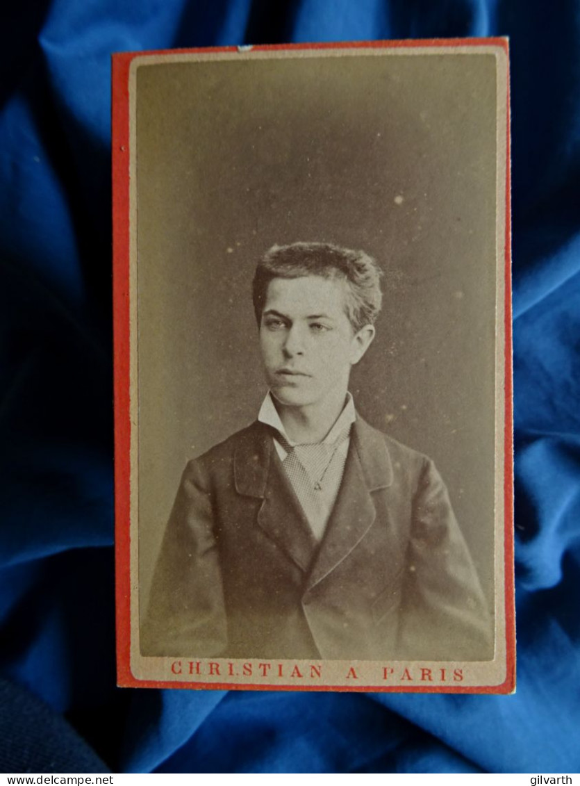 Photo CDV Christian à Paris  Jeune Homme (Ernest Ou Jean Lacombe De La Tour) CA 1875 - L679B - Old (before 1900)