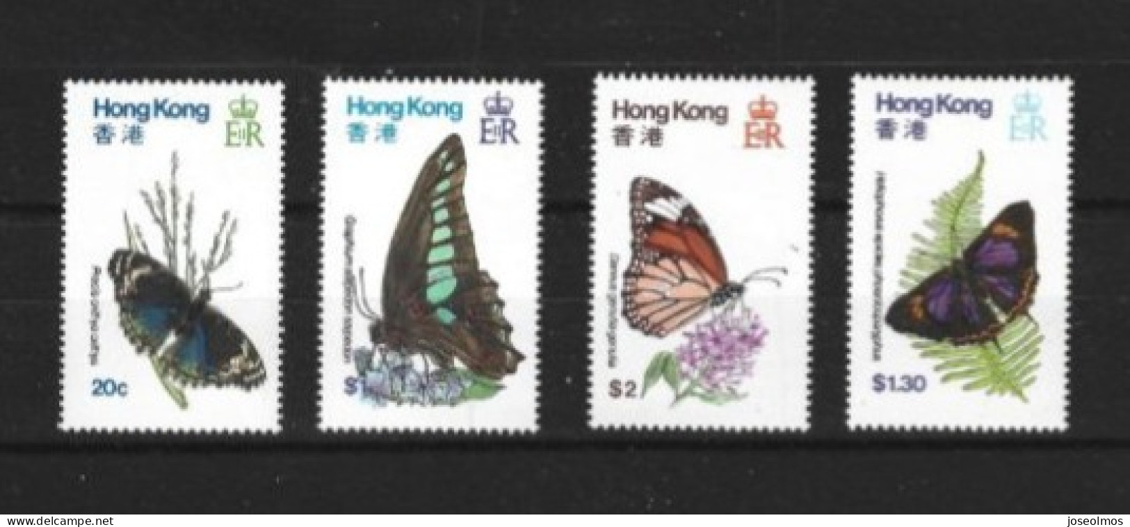 TIMBRES SERIE PAPILLON ANNEE 1979 NEUF** N° 380- 383 SYTANLEY GIBBONS - Collections, Lots & Series