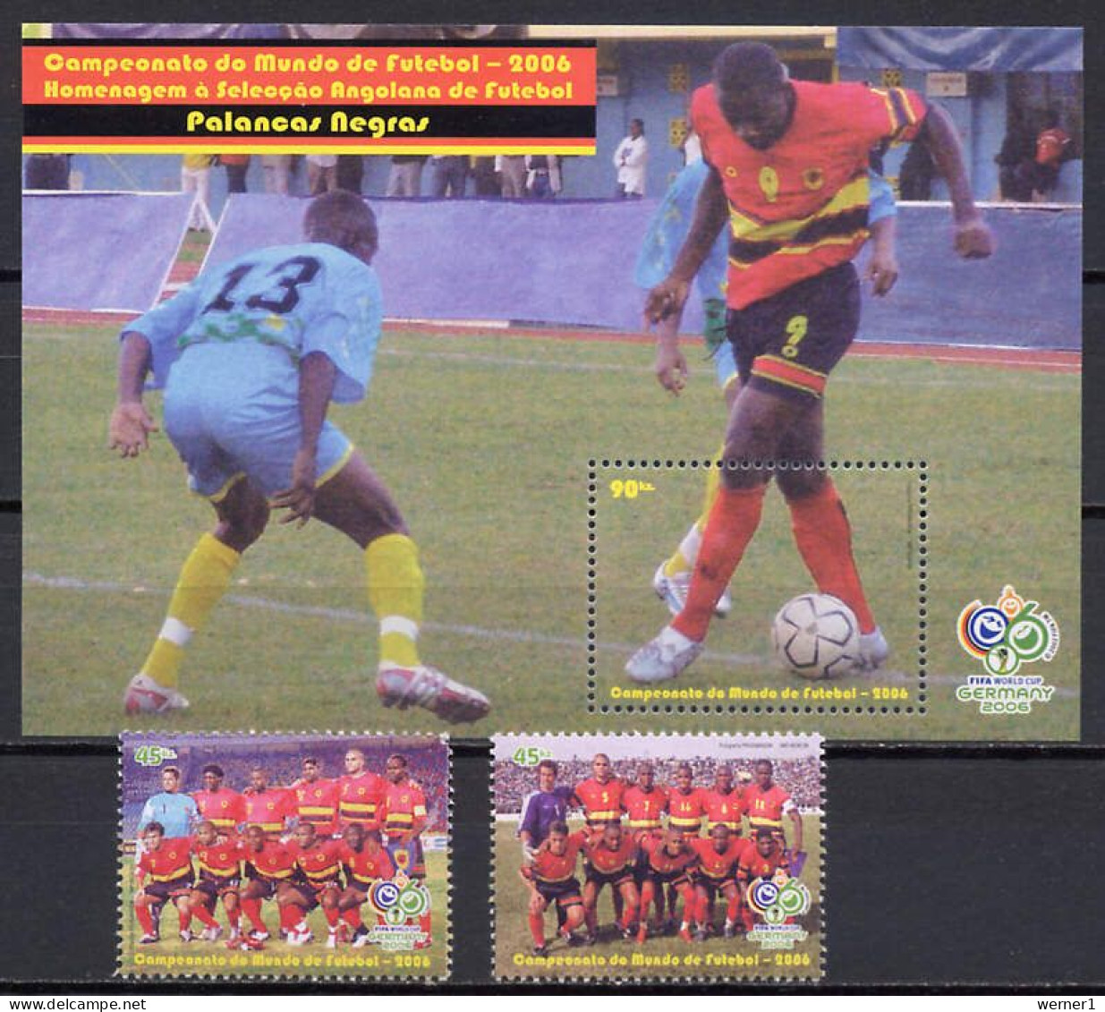 Angola 2006 Football Soccer World Cup Set Of 2 + S/s MNH - 2006 – Germany