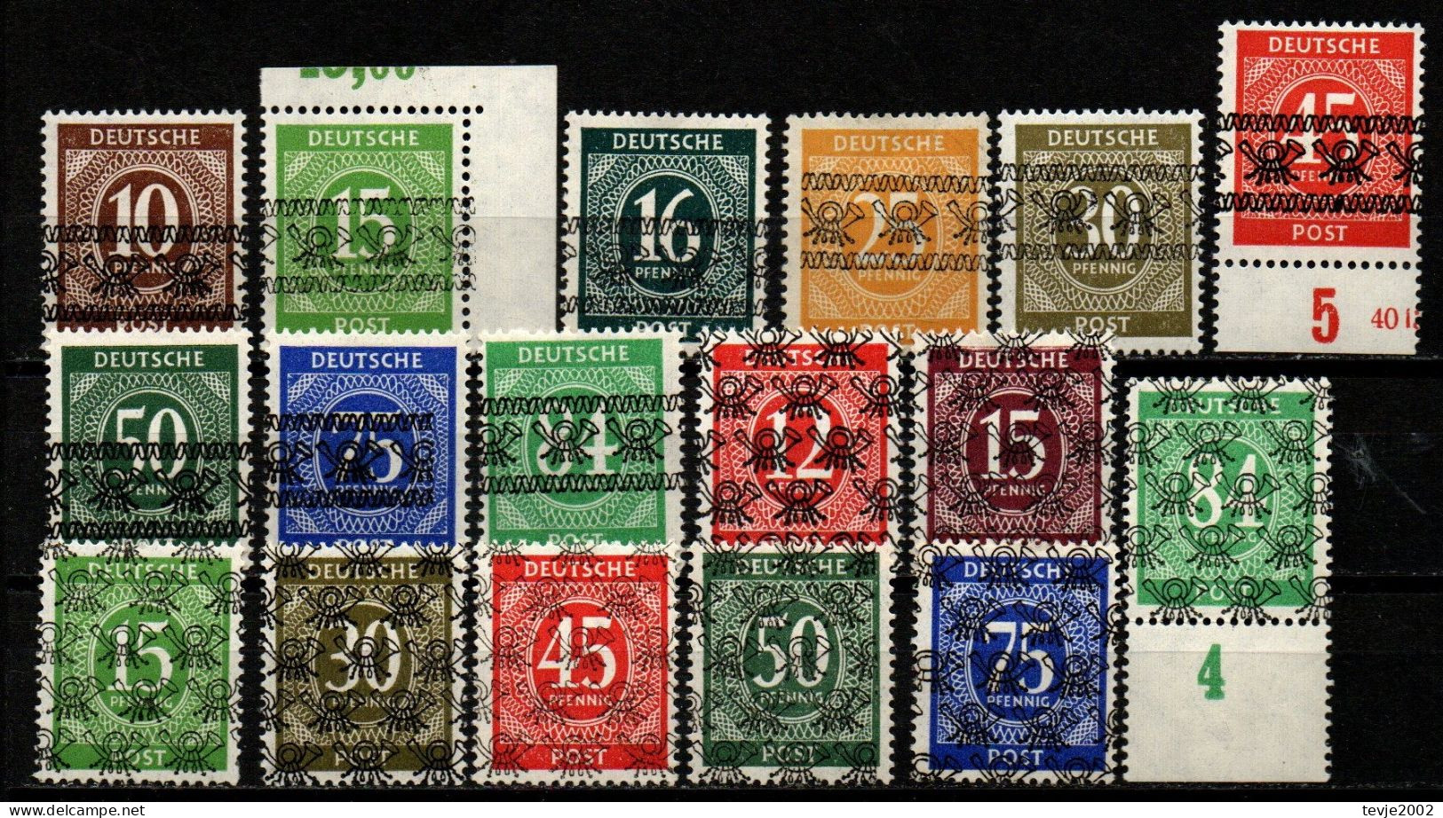 All. Besetzung Bizone 1948 - Lot Aus Mi.Nr. 54 - 68 I + II - Postfrisch MNH - Teilweise Geprüft - Nuevos