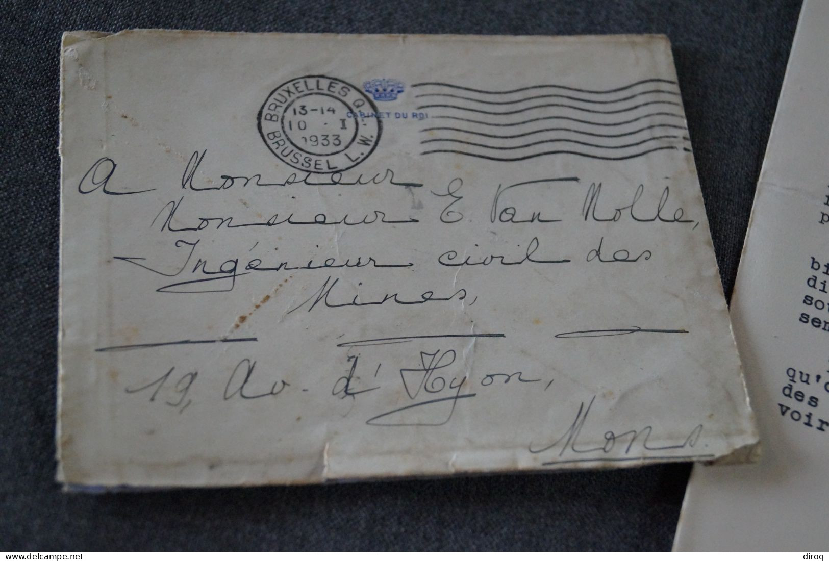 Courrier Original Du Palais Royal,signé, Daté De 1933 - Famiglie Reali