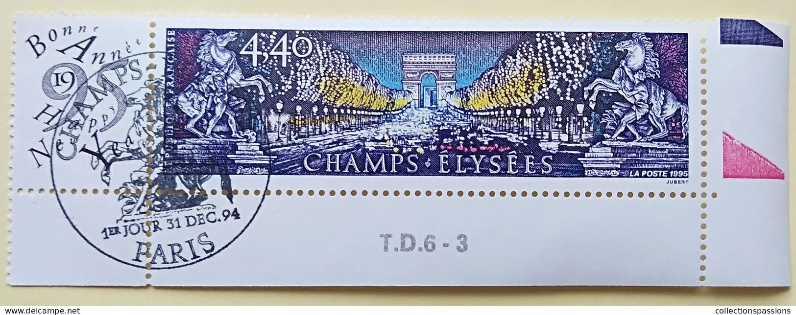 - N° 2918. Timbre En Coin De Feuille. Avenue Des Champs-Elysées. Oblitéré Premier Jour - - Used Stamps