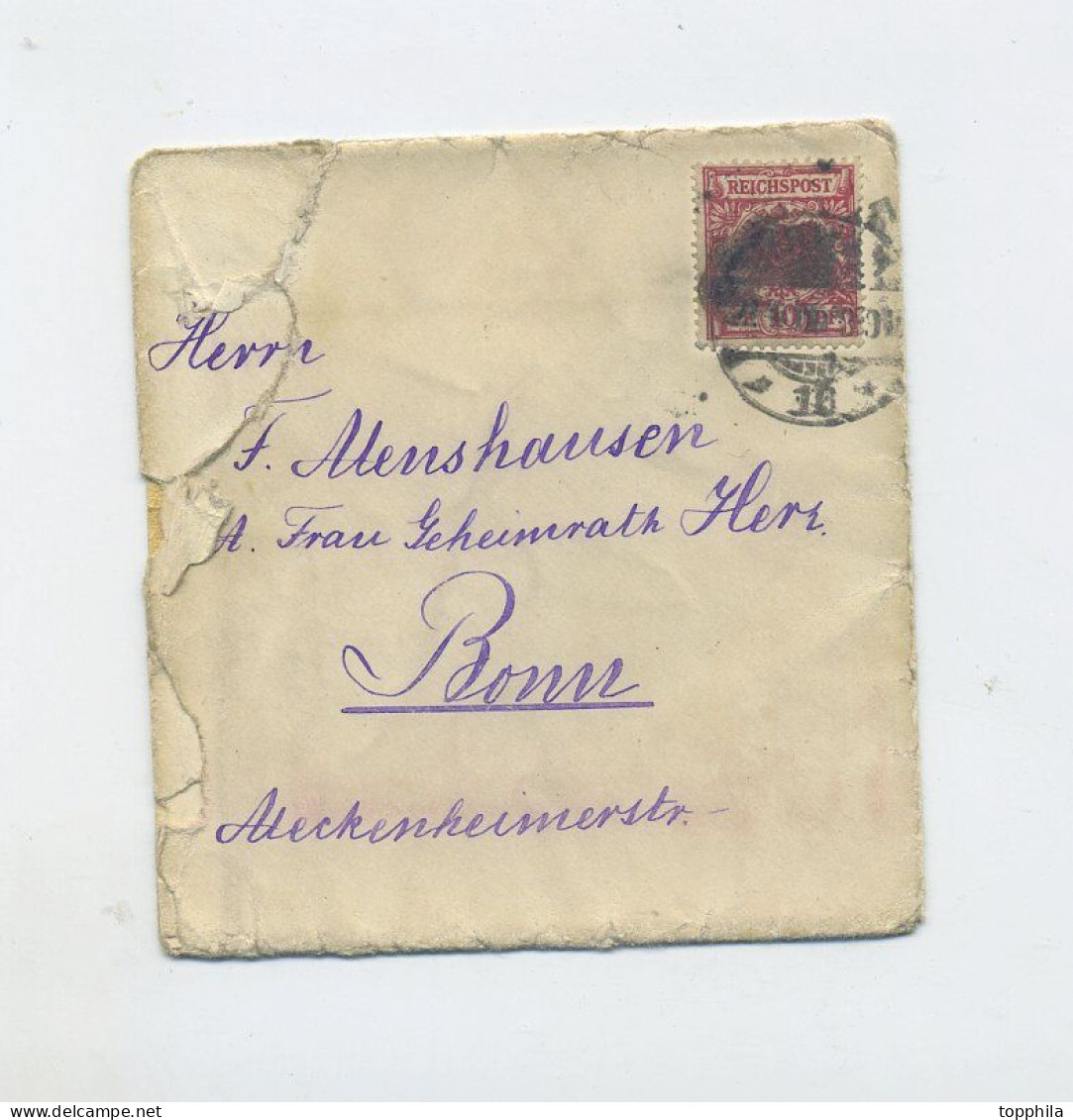 1900 Dt. Reich Zierbrief Mit Rs. Lithograhie Windmühlen Mit 10 Pfg Ader Minr 47 - Storia Postale