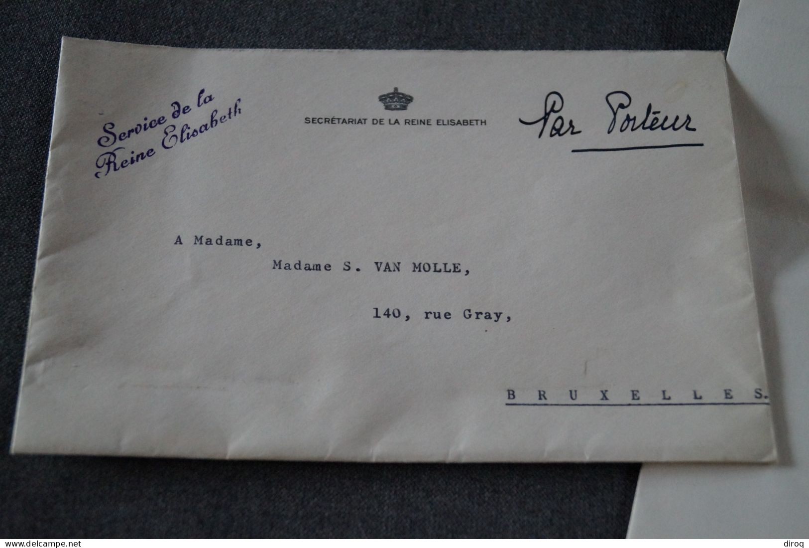 Courrier Original Du Palais Royal,service De La Reine Elisabeth 1957 - Royal Families