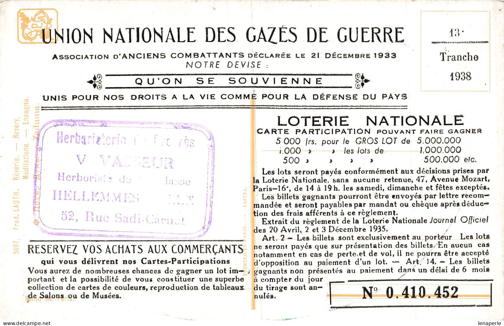 C656 Fantaisie Union Nationale Des Gazés De Guerre - Andere & Zonder Classificatie