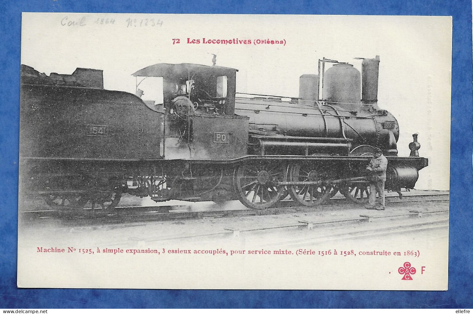 CPA ED FLEURY - 72 Les Locomotives ( Orleans ) Locomotive Machine 1525 à Simple Expansion Service Mixte Datant De 1863 - Matériel