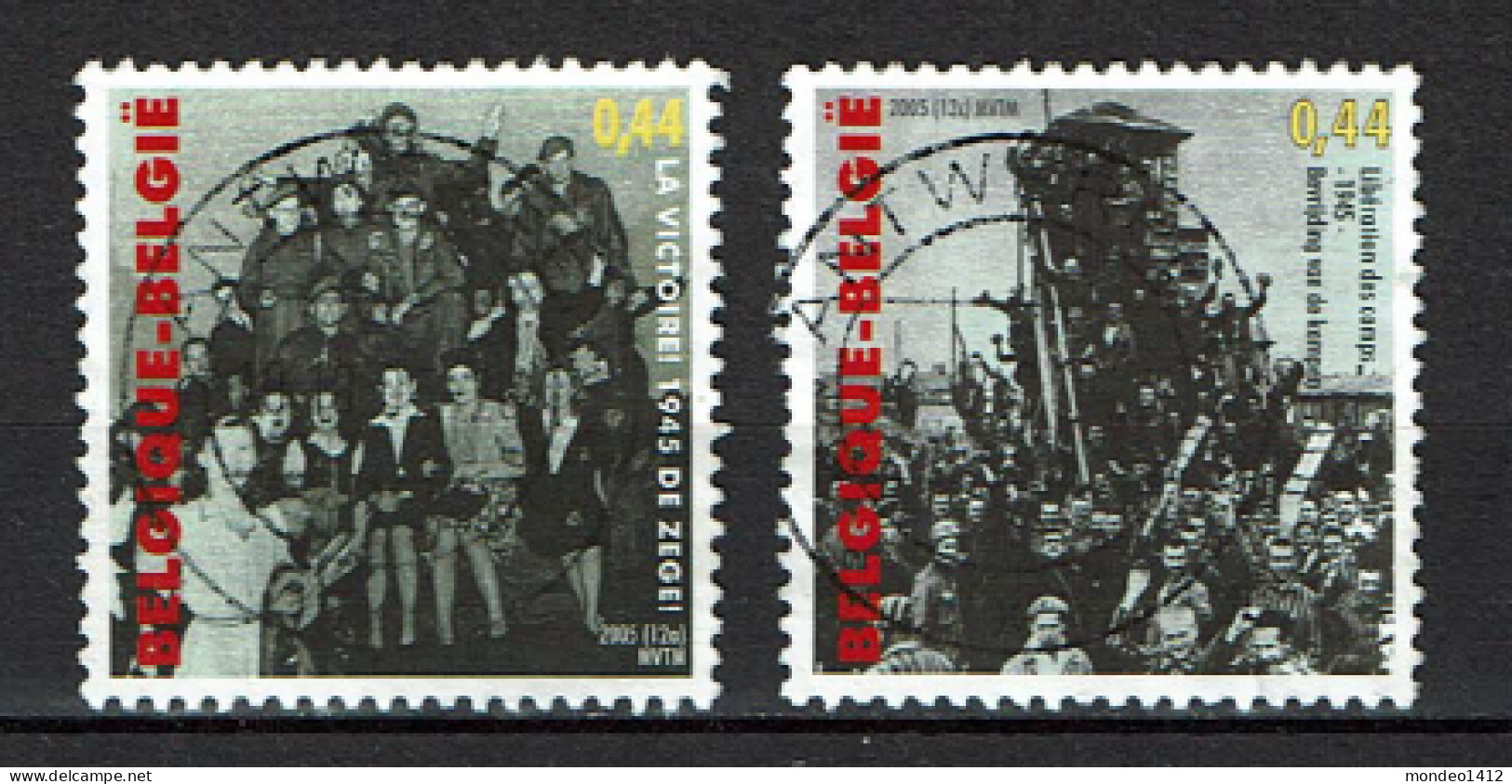 België OBP 3392 + 3394 - Anniversary Of The End Of World War II - Oblitérés