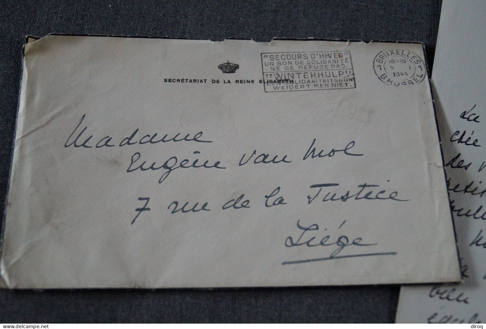 Courrier Original Du Palais Royal,1944,signé - Königliche Familien