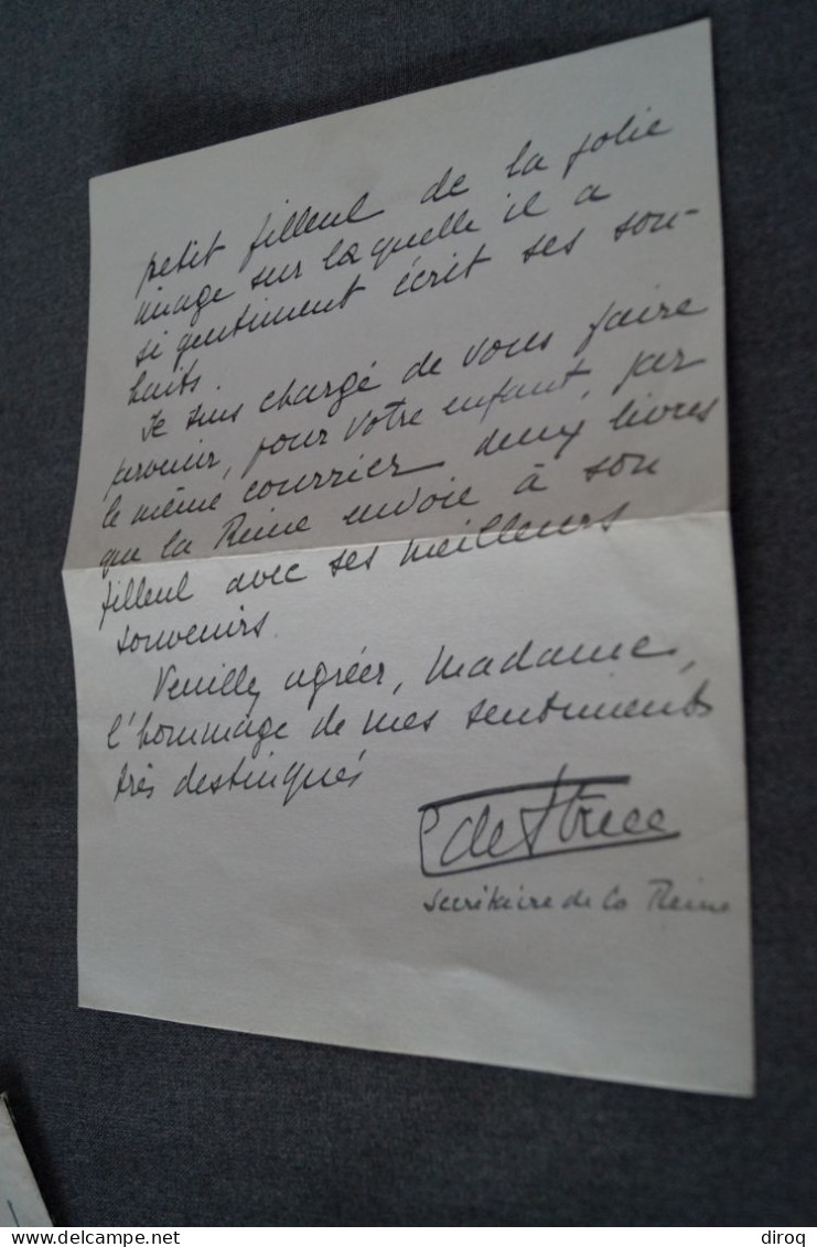 Courrier Original Du Palais Royal,1944,signé - Familias Reales