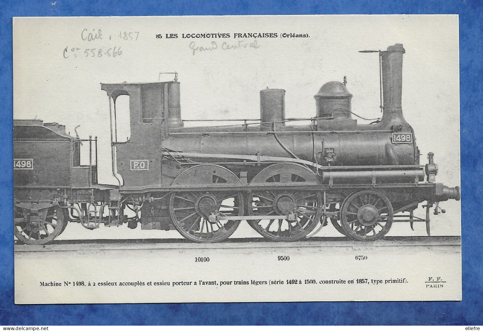 CPA ED FLEURY -  85 Les Locomotives Françaises ( Orléans ) Locomotive Machine N° 1498 à 2 Essieux Pour Train Léger 1857 - Materiale