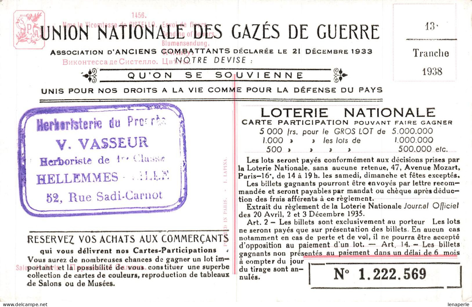 C671 Fantaisie Union Nationale Des Gazés De Guerre - Andere & Zonder Classificatie
