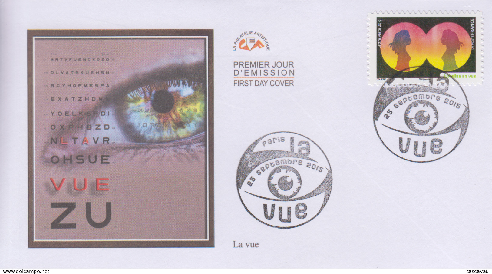 Enveloppe  FDC  1er  Jour   FRANCE    La  VUE    2015 - 2010-2019