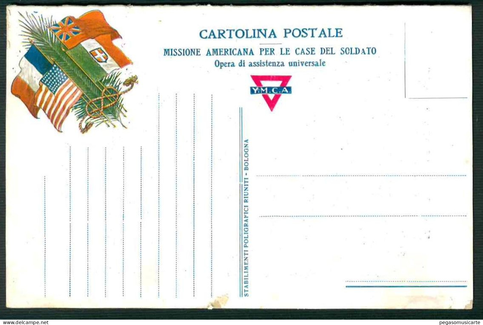 BF100 MISSIONE AMERICANA PER LE CASE DEL SOLDATO OPERA DI ASSISTENZA UNIVERSALE Y.M.C.A. - Patriotiques