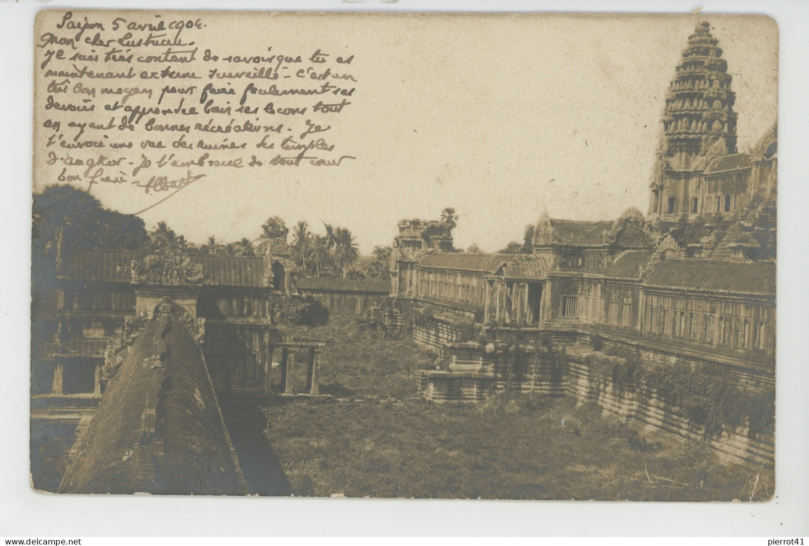 ASIE - CAMBODGE - Carte Photo  Des Ruines Des Temples D'ANGKOR En 1904 - Cambodge