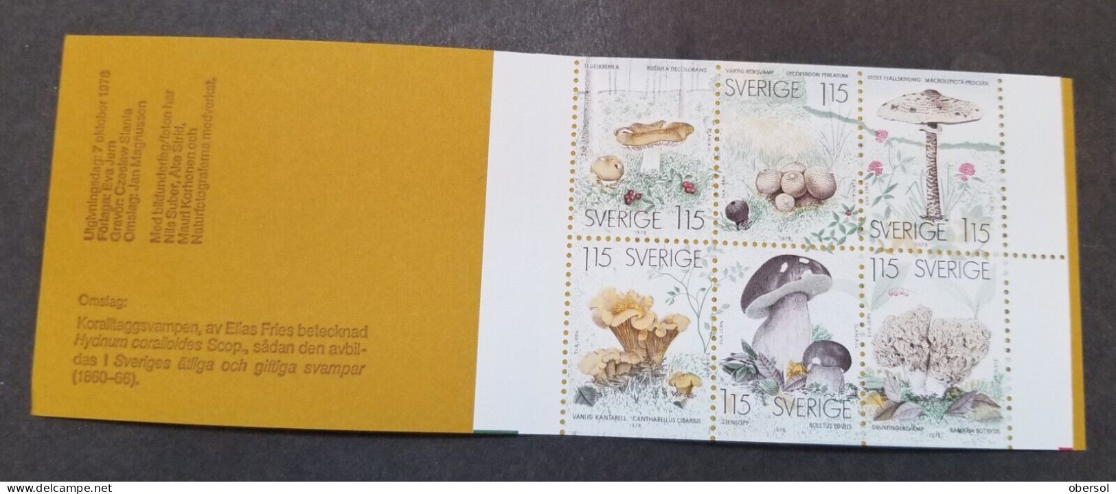 Sweden 1978 Mushrooms Complete Booklet  MNH - Nuovi