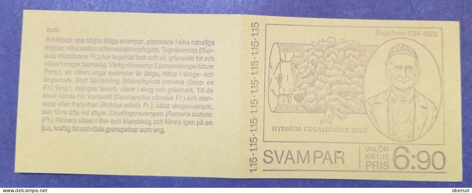 Sweden 1978 Mushrooms Complete Booklet  MNH - Nuovi