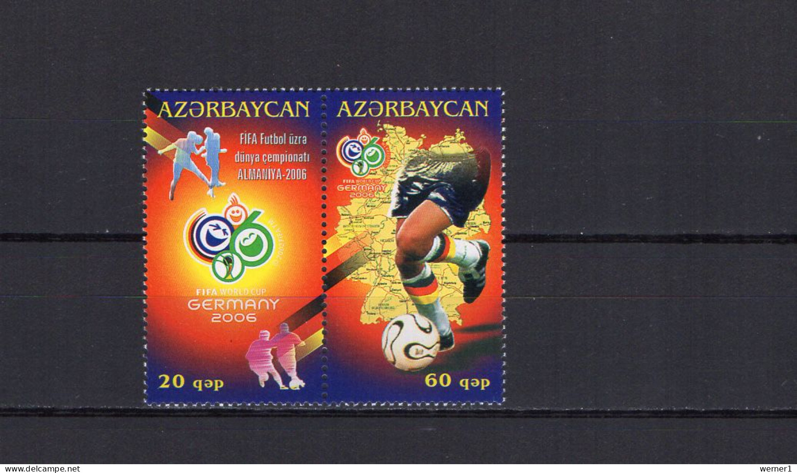 Azerbaijan 2006 Football Soccer World Cup Set Of 2 MNH - 2006 – Duitsland