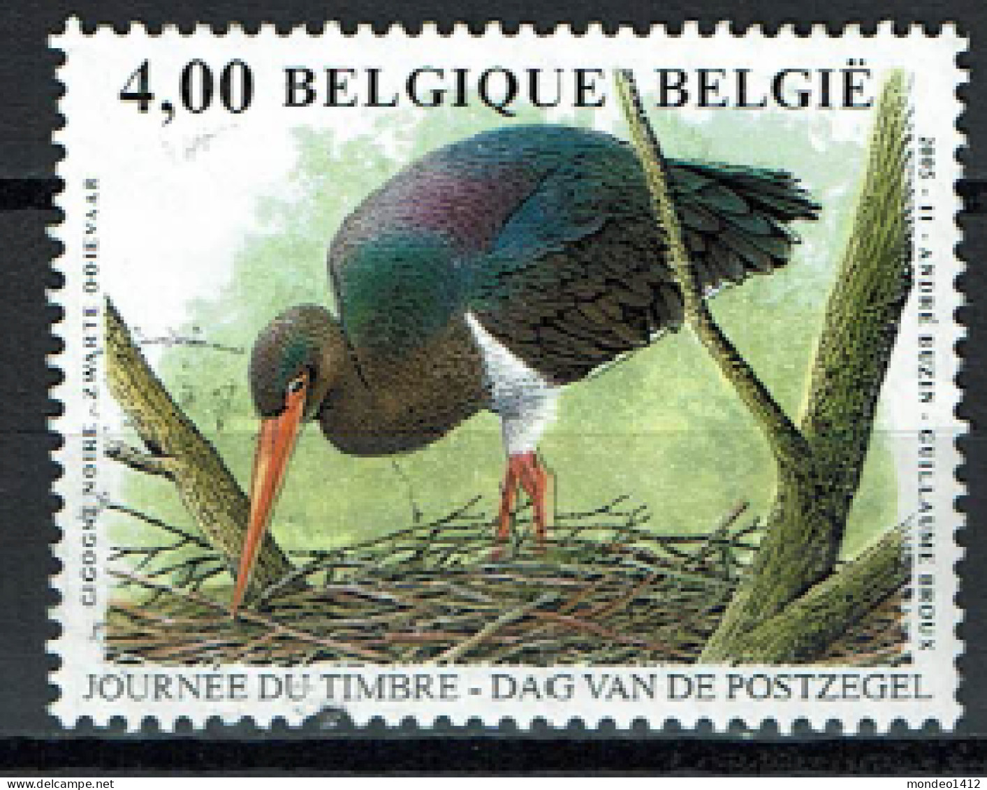 België OBP 3388 - Fauna Birds  Black Stork - Gebraucht