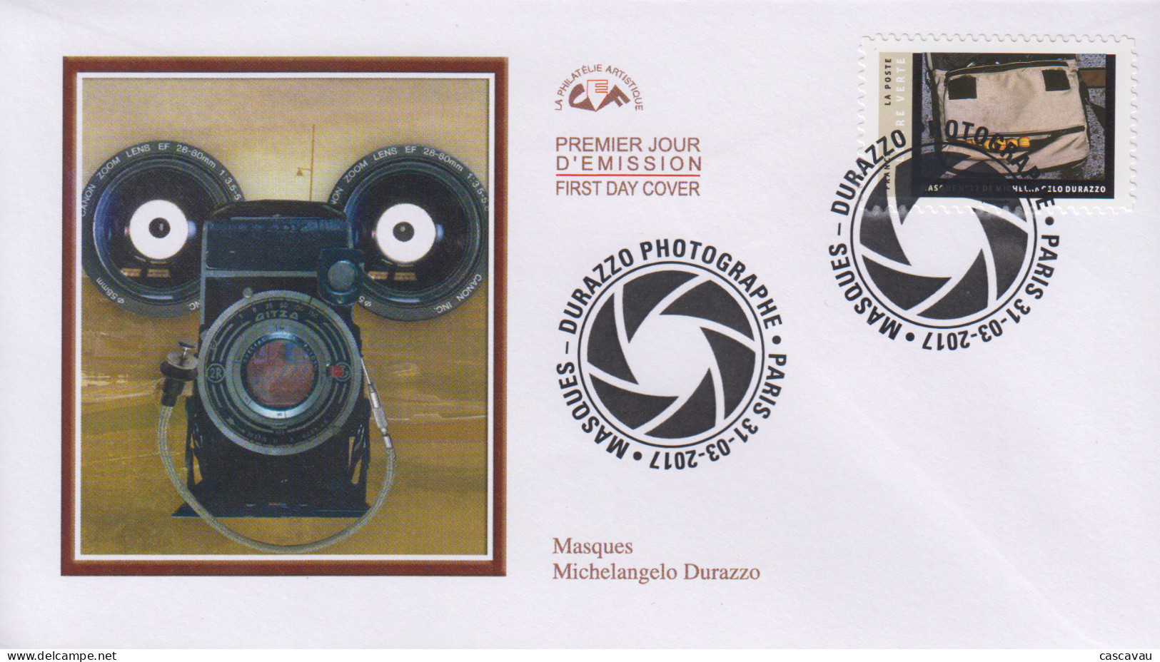 Enveloppe  FDC  1er  Jour   FRANCE    Masques  Michelangelo   DURAZZO    2017 - 2010-2019