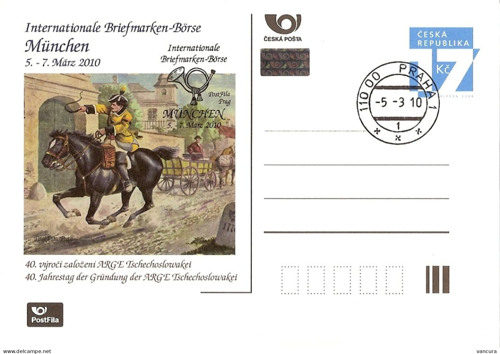 CDV A 173 München Boerse ARGE 40 Years 2010 Postman On A Horse - Ansichtskarten