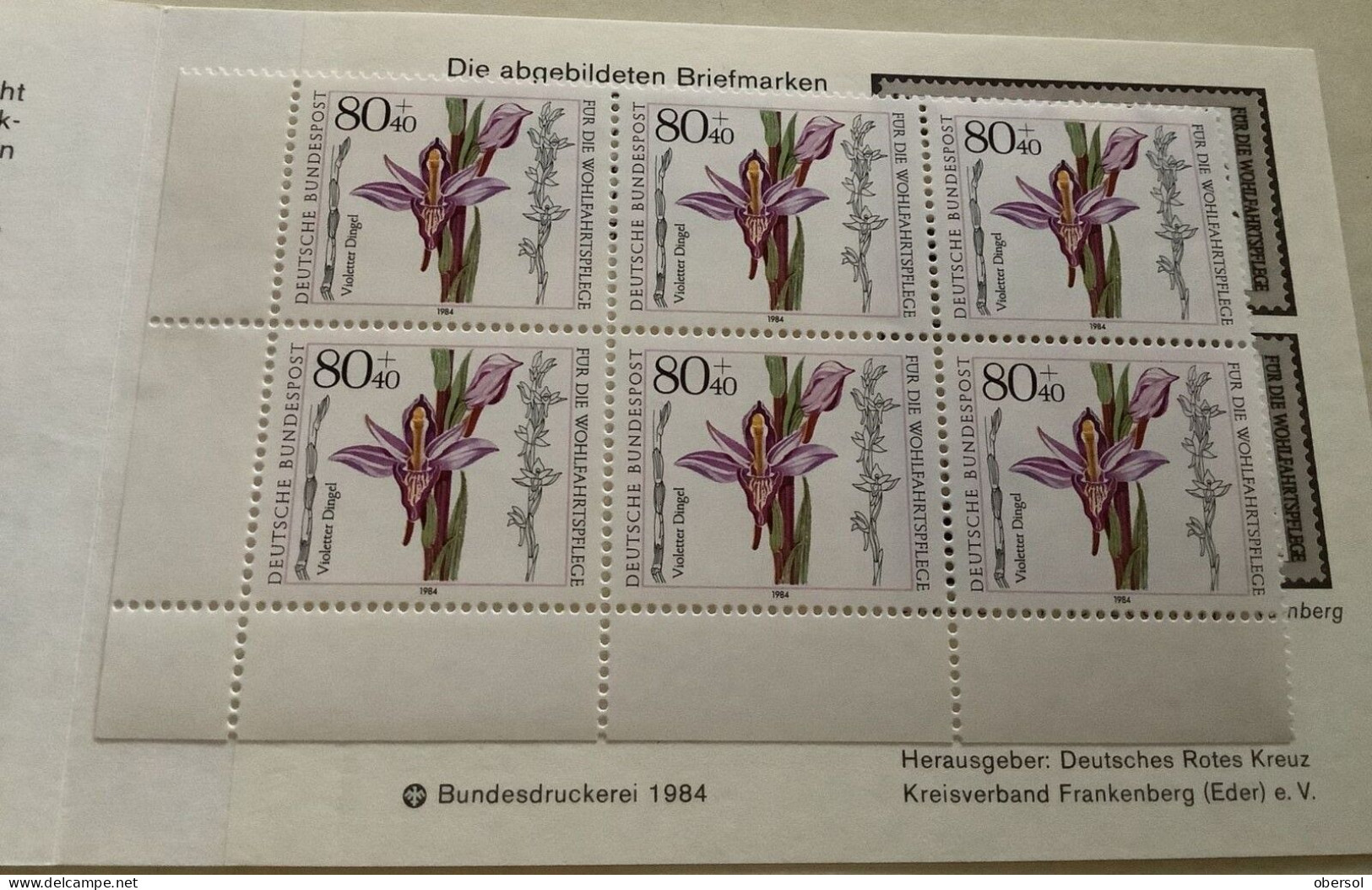 Germany Bund RedCross Orchids Flowers 1984 Complete Booklet 80+40 MNH RR - Nuevos