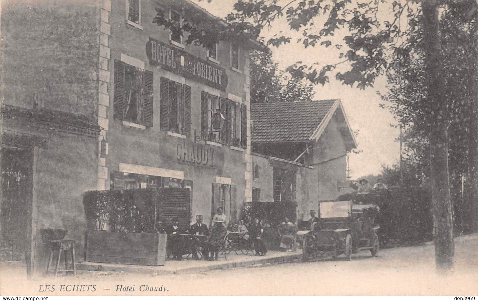 Les ECHETS (Ain) Près Miribel - Hôtel D'Orient, Chaudy - Automobile Décapotable - Ecrit 1917 (2 Scans) - Non Classés