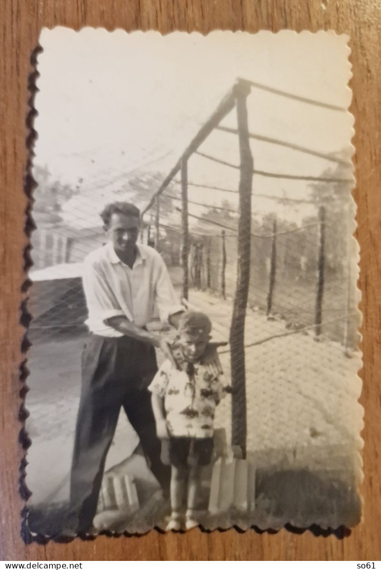 19389.  Fotografia D'epoca Uomo Con Bambino 1956 Italia - 8,5x5,5 - Geïdentificeerde Personen