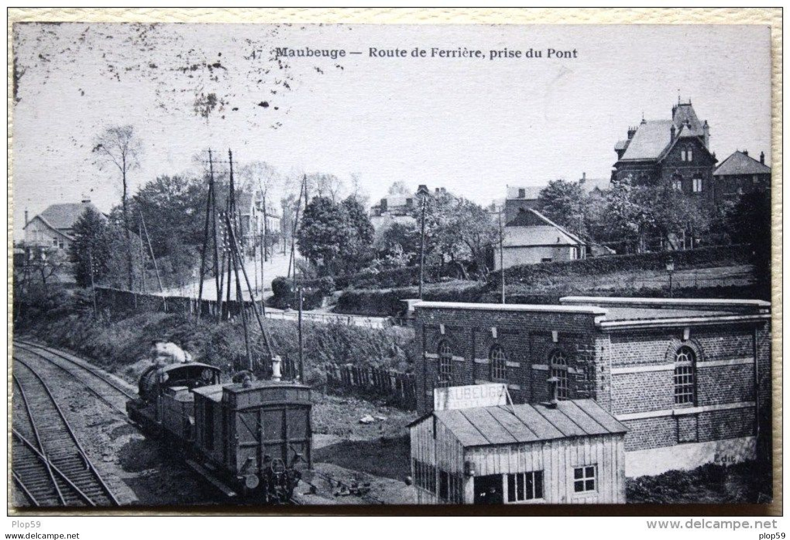 Cpa Ak Pk 59 Maubeuge Route De Ferrière Prise Du Pont  Beau Plan De Locomotive - Maubeuge