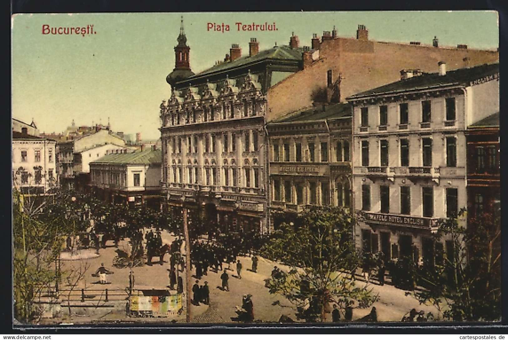 AK Bucarest, Hotel Marele English, Piata Teatrului  - Roemenië