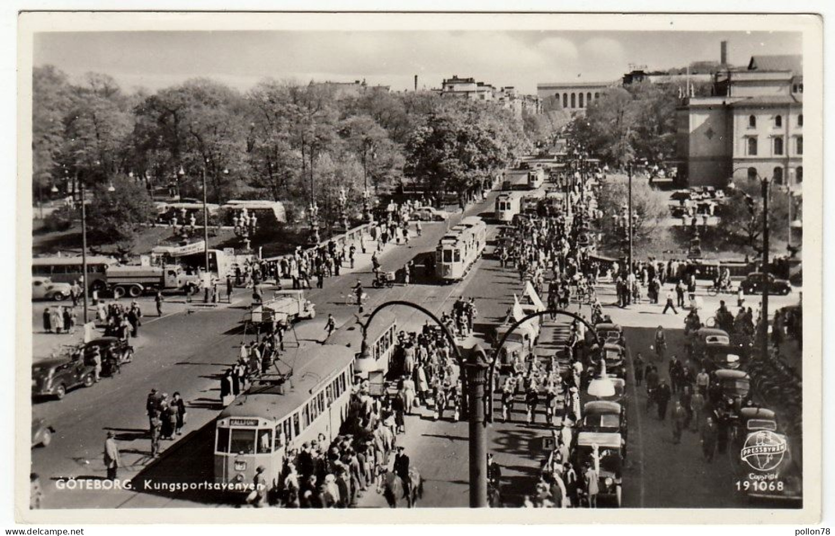 Göteborg - Kungsportsavenyen - 1951 - Tram - Vedi Retro - Formato Piccolo - Sweden