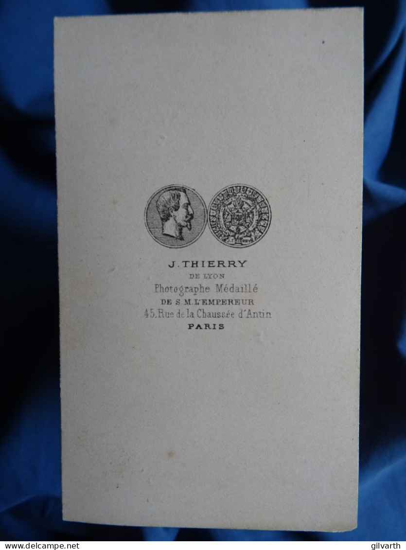 Photo CDV Thierry à Paris  Portrait Homme Barbu (Dédicace Dardenne De La Frougerie ?) Sec. Emp. CA 1865 - L679B - Oud (voor 1900)