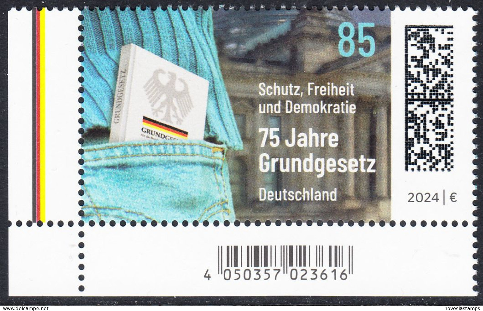 !a! GERMANY 2024 Mi. 3830 MNH SINGLE From Lower Left Corner - Constitution - Neufs