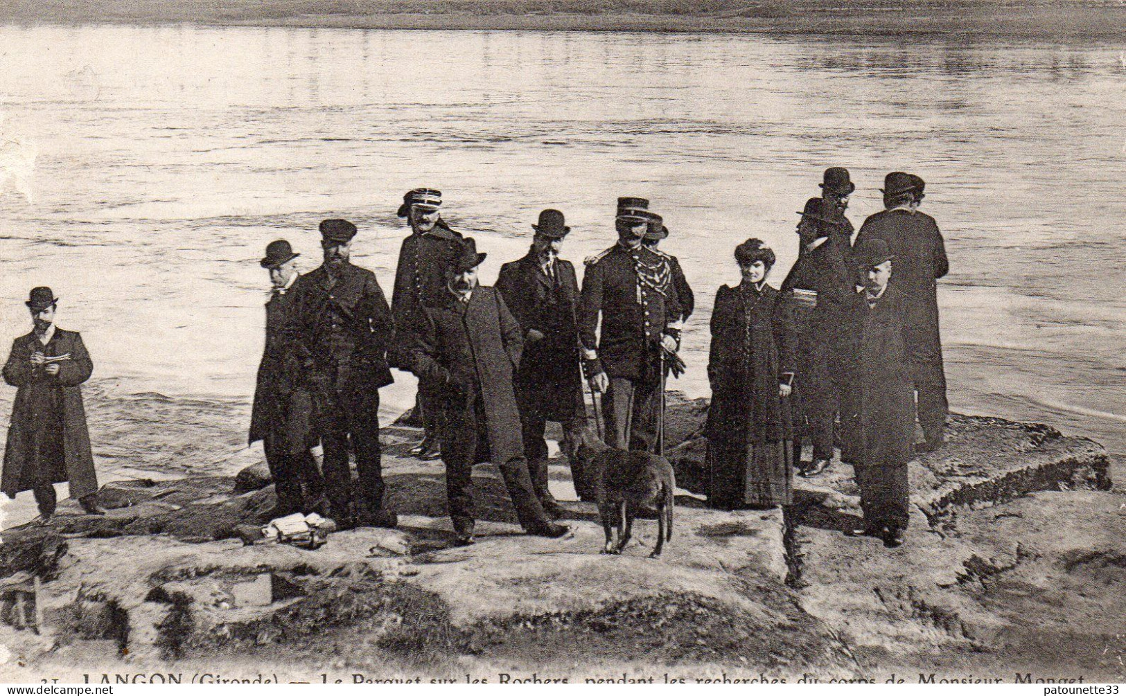 33 CRIME DE LANGON LE PARQUET SUR LES ROCHERS A LA RECHERCHE DU CORPS DE MONSIEUR MONGET - Langon