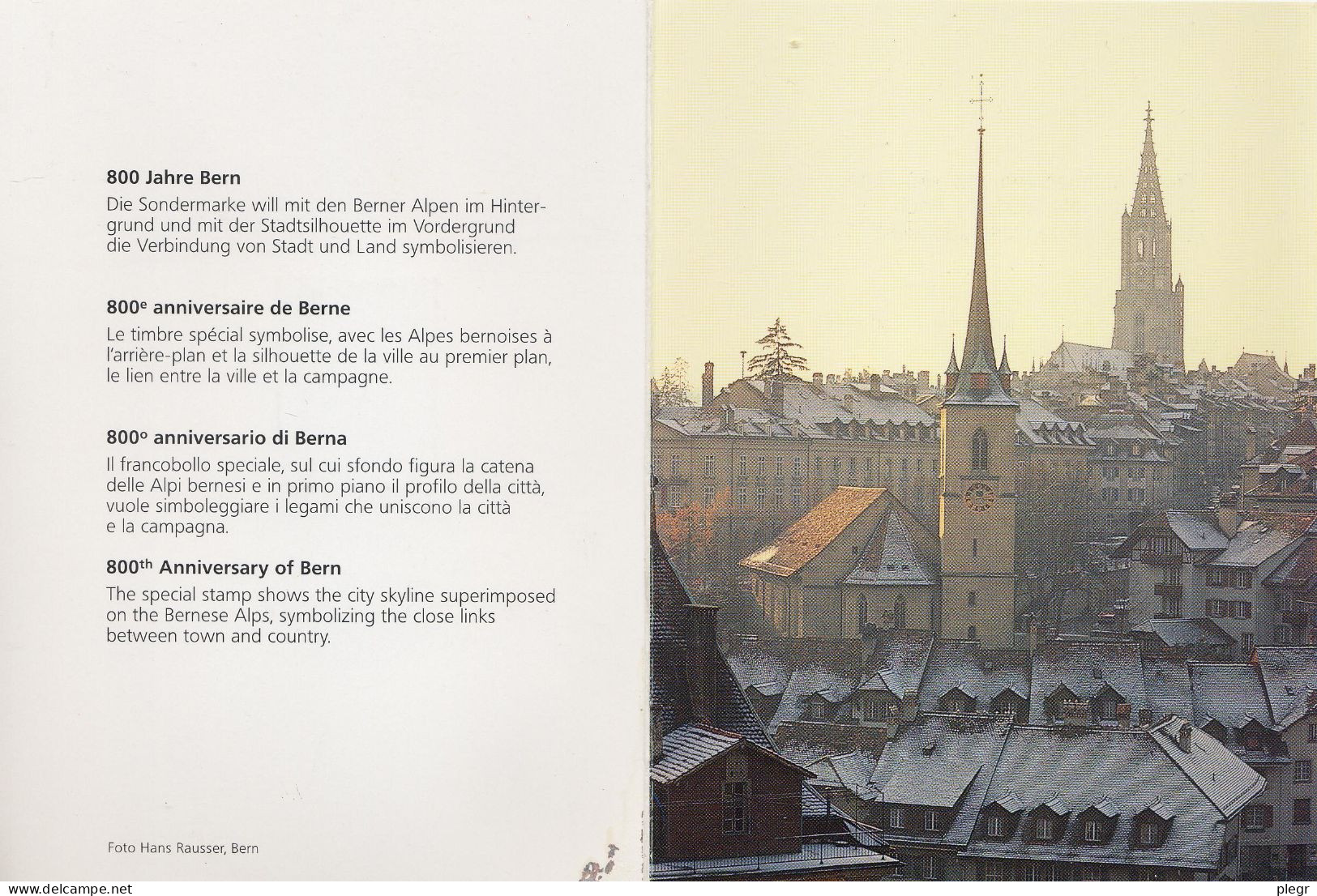 LOT 0-T-19 - BERN / BERNE - 800 JAHRE BERN - Brieven En Documenten