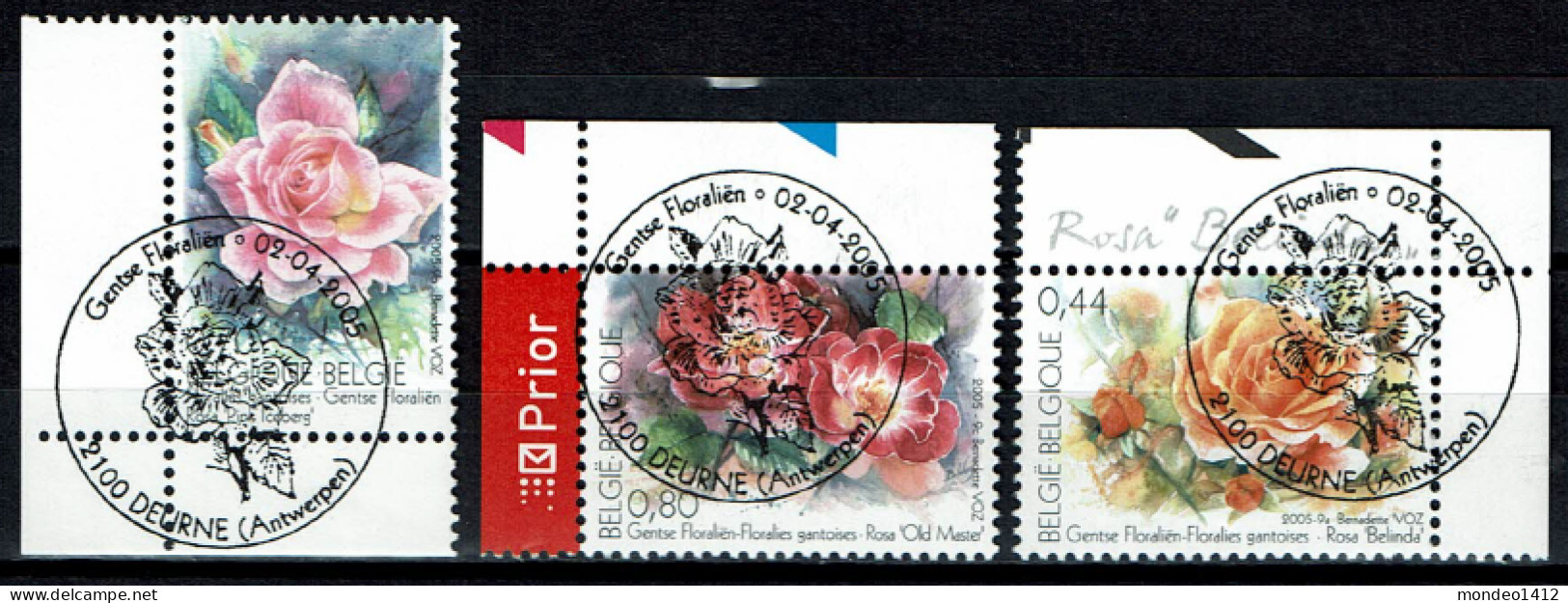 België OBP 3383/3385 - Gentse Floraliën Floralies Rozen, Roses - Used Stamps