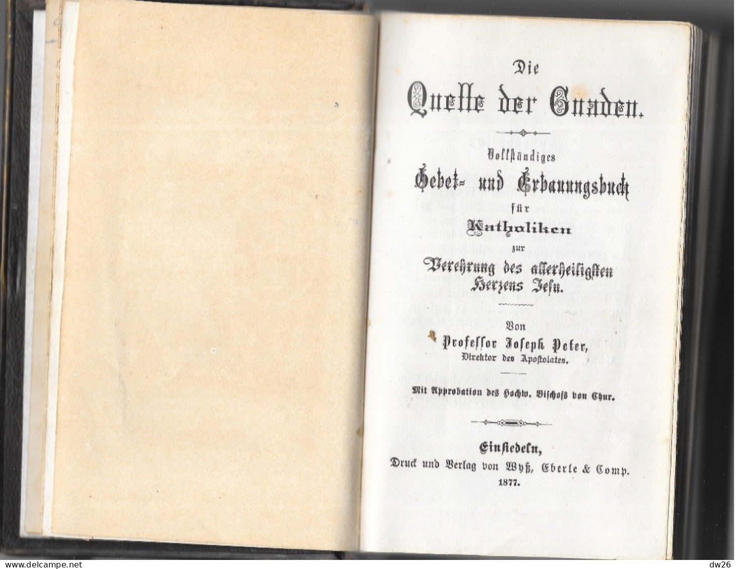 Buch Im Deutschen Gothic-Stil 1877 - Die Quelle Der Gnaden (la Source De La Grâces) Für Katholiken - Christianisme