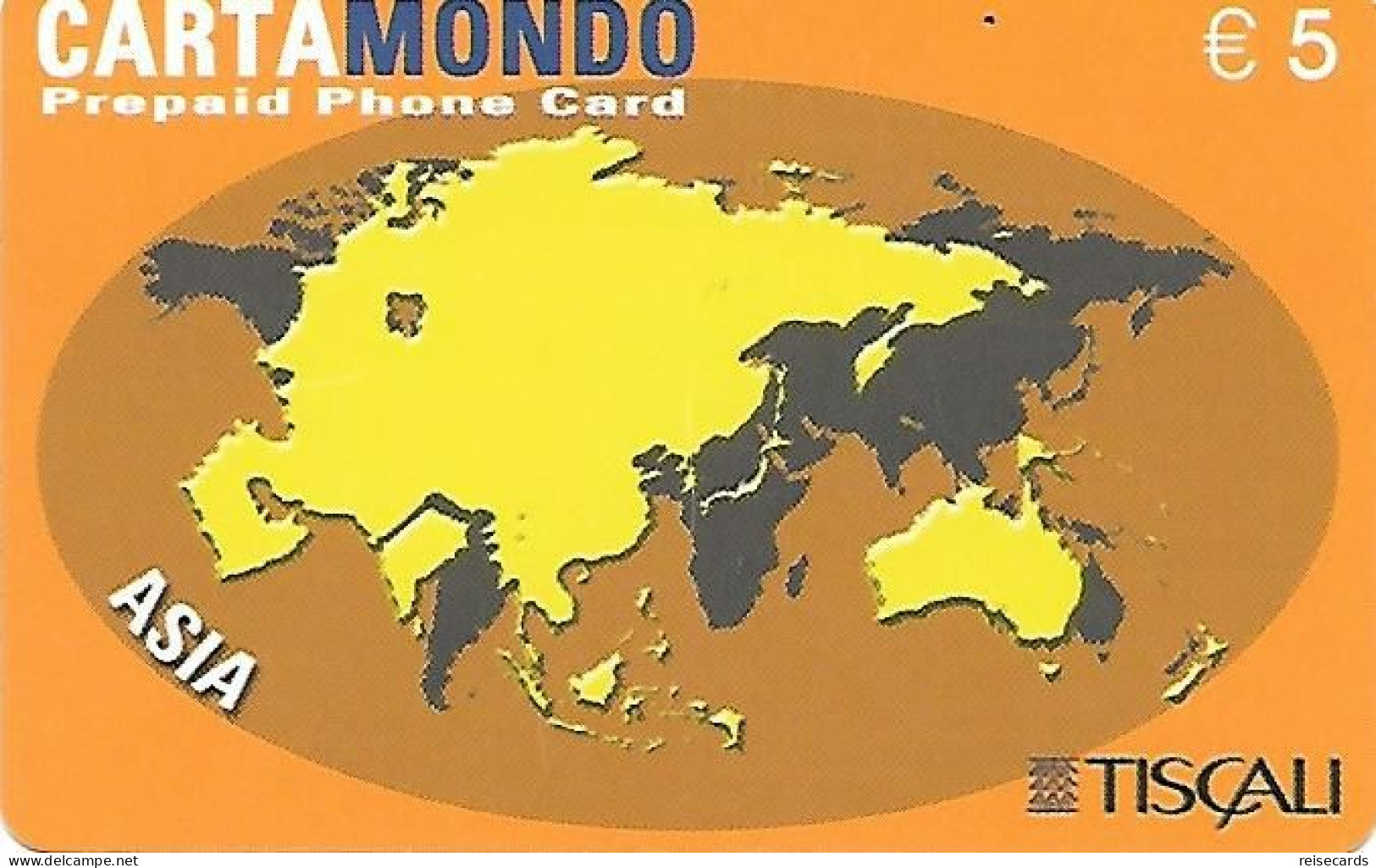 Italy: Prepaid Tiscali - Carta Mondo, Continents - [2] Handy-, Prepaid- Und Aufladkarten