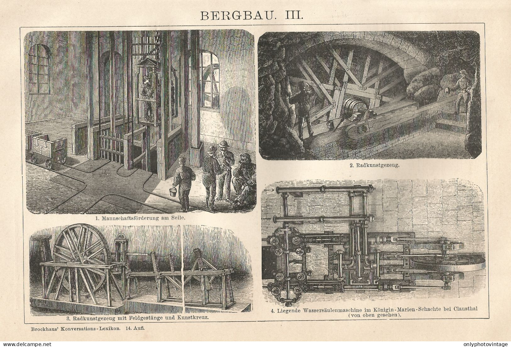 Industria Mineraria - Stampa Antica - 1901 Engraving - Stiche & Gravuren