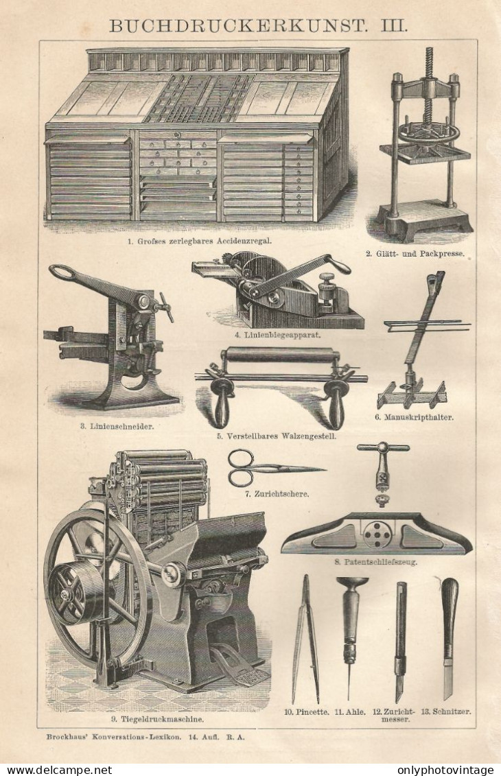 Arte Della Stampa - Xilografia D'epoca - 1901 Vintage Engraving - Prenten & Gravure