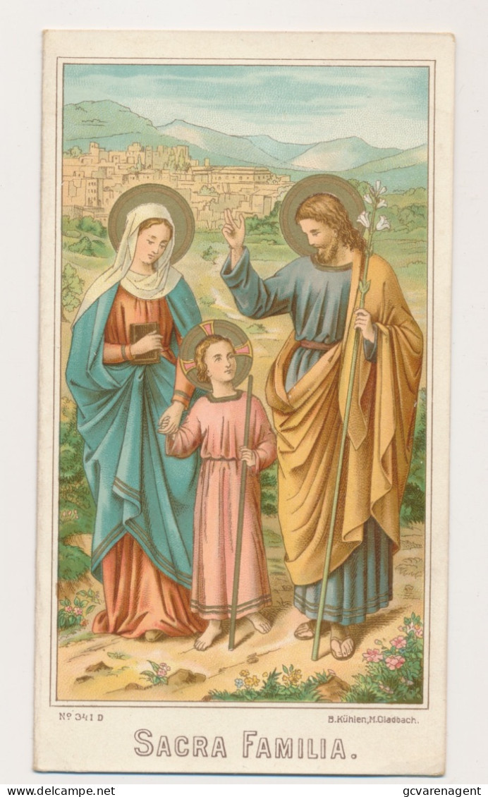 H.PRENTJE , IMAGE PIEUSE.  ==. SACRA FAMILIA.     +-   11 X 7 CM - Andachtsbilder