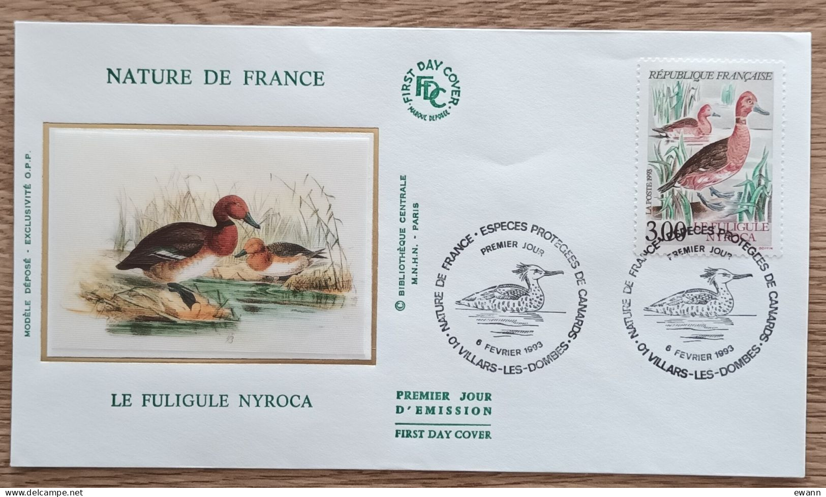 FDC 1993 - YT N°2786 - NATURE DE FRANCE / CANARDS - VILLARS LES DOMBES - 1990-1999