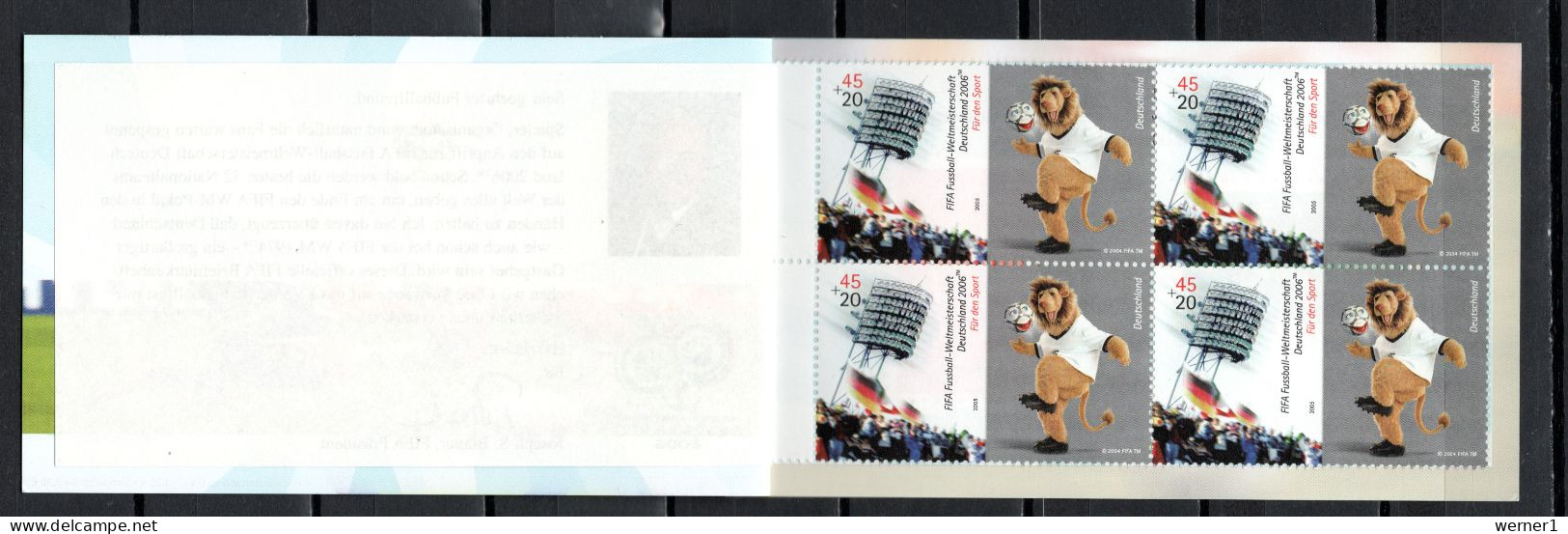 Germany 2005 Football Soccer World Cup Stamp Booklet With 4 Stamps + Vignette MNH - 2006 – Germania