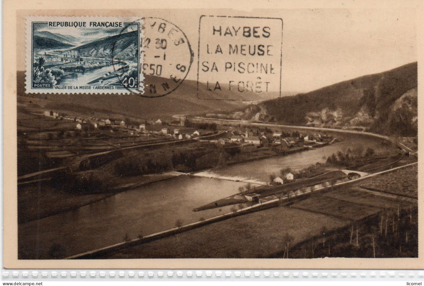Carte Maxi  1950 : Vallee De La Meuse - 1950-1959