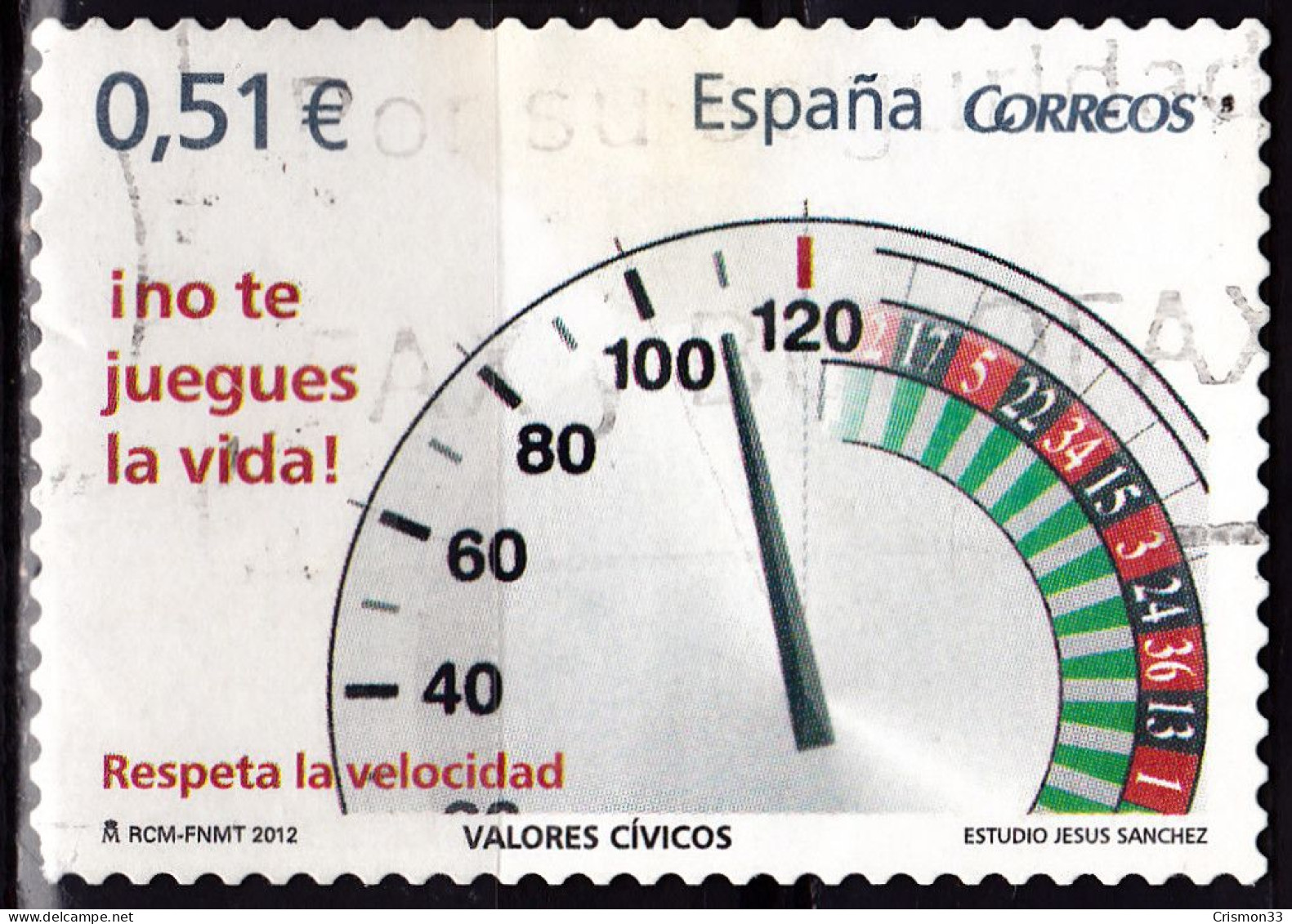 2012 - ESPAÑA - VALORES CIVICOS - RESPETA LA VELOCIDAD - EDIFIL 4697 - Oblitérés