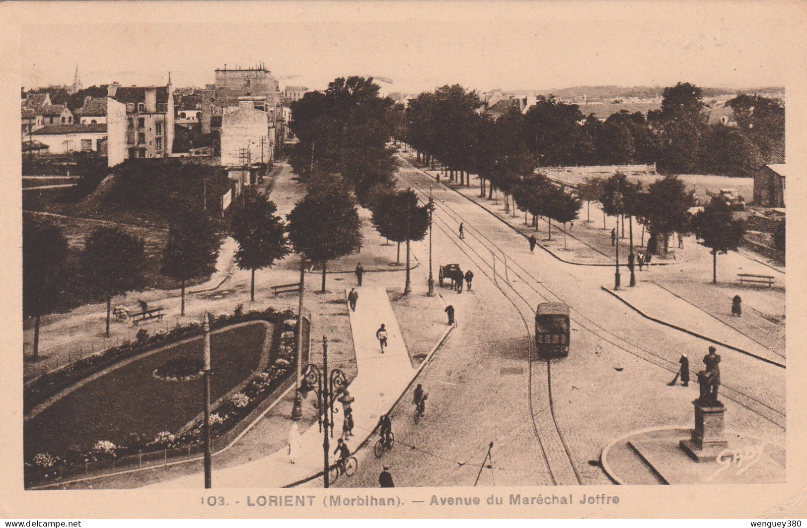 56 LORIENT     Avenue Maréchal-Joffre.   TB PLAN  1939.           RARE. Voir Description - Lorient