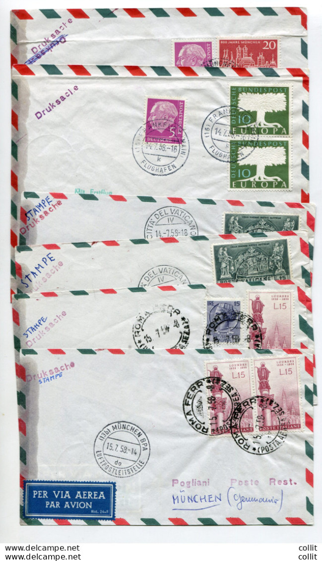 Lufthansa Francoforte/Roma/Francoforte Del 14.7.58 - Luftpost