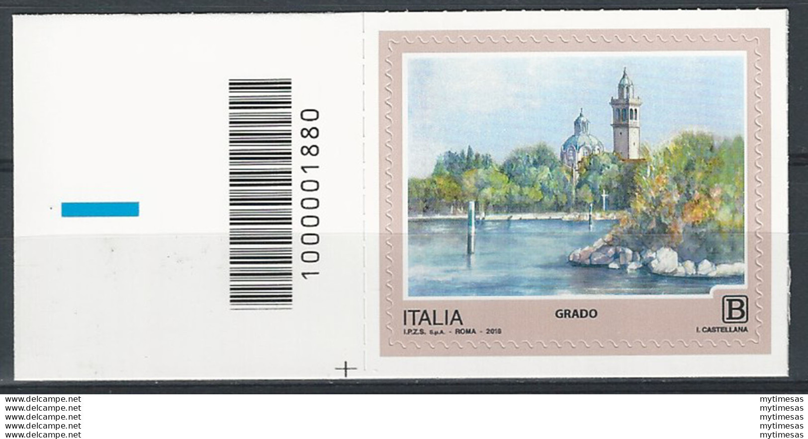 2018 Italia Grado Tarriffa B Con Codice A Barre Cat. Unif. 1880cb - Other & Unclassified