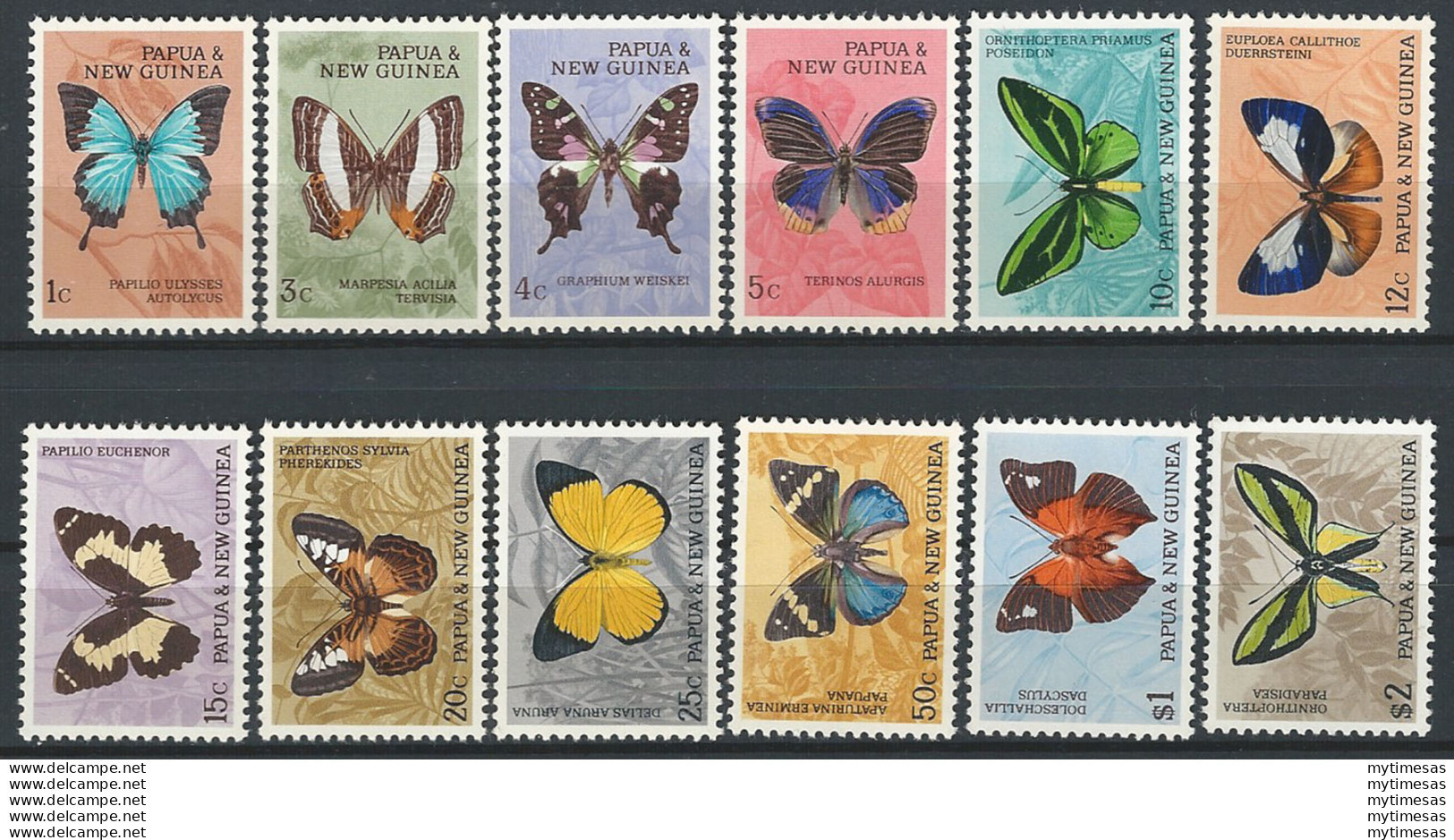 1966-67 Papua New Guinea Butterflies 12v. MNH SG N. 82/92 - Autres & Non Classés