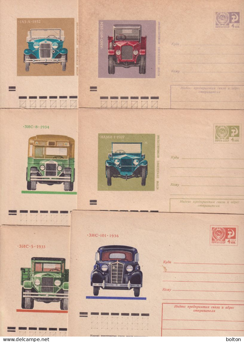 RUSSIA N. 6 INTERI POSTALI FIGURANTI AUTOMOBILI - Automobilismo