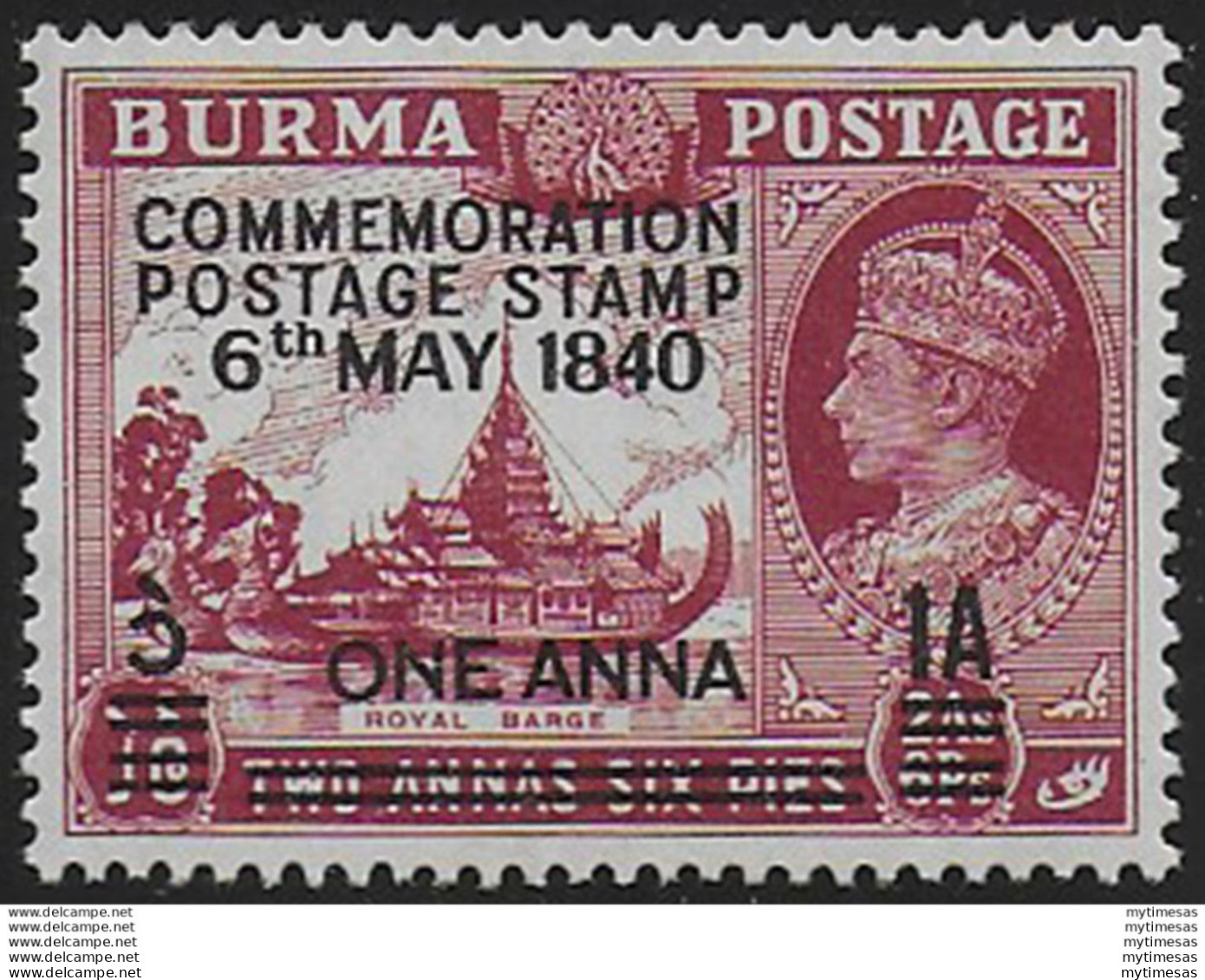 1940 Burma Giorgio VI 1v. Variety MNH SG. N. 34a - Other & Unclassified